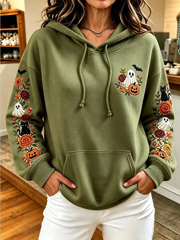 Vintage Floral Hoodie Long Sleeve Hoodie