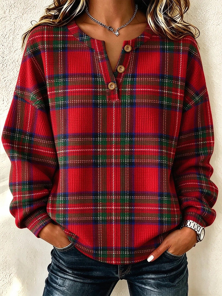 Regular Fit Casual Henley Collar Sweatshirt