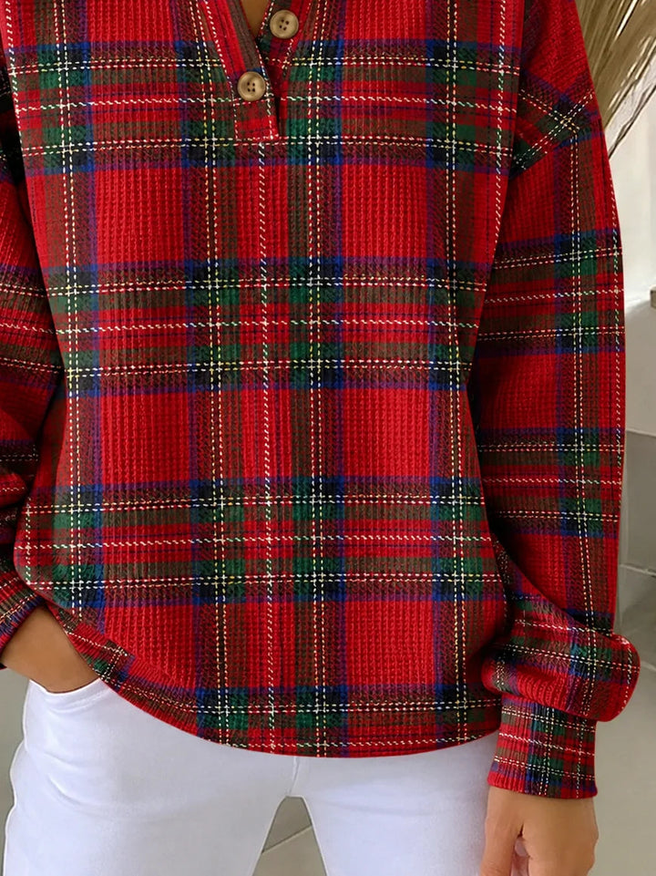 Regular Fit Casual Henley Collar Sweatshirt