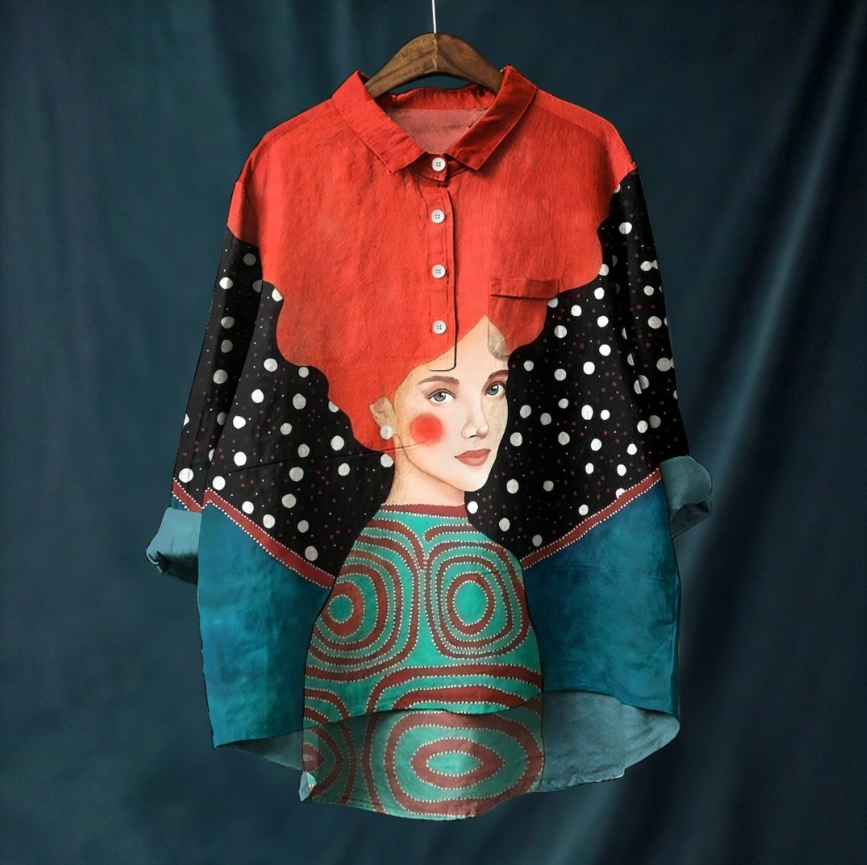 Red Reverie Vintage Art-Inspired Shirt
