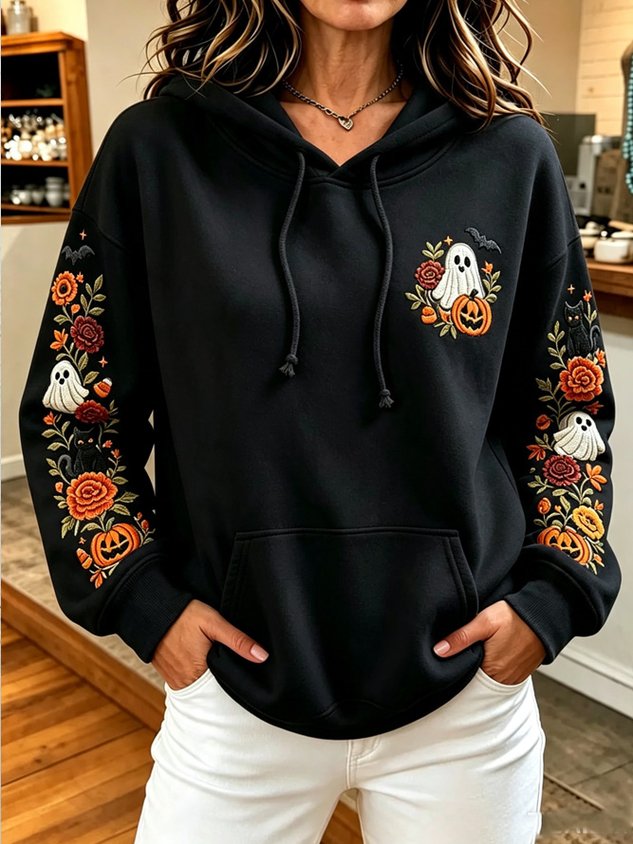 Vintage Floral Hoodie Long Sleeve Hoodie