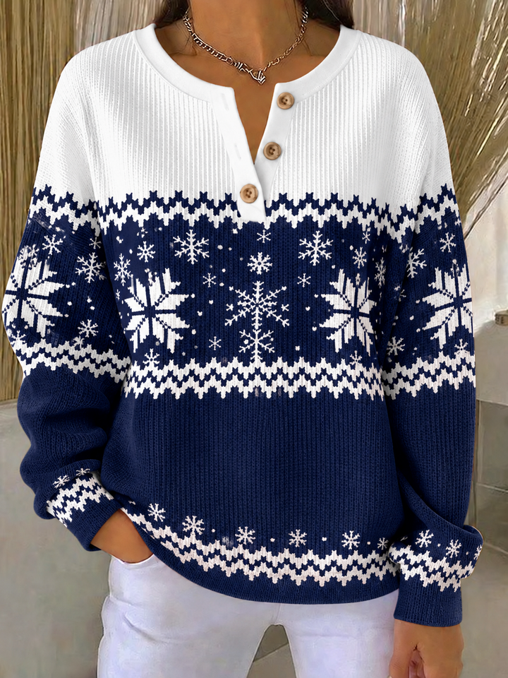 Party Abstract Henley Collar Sweatshirt