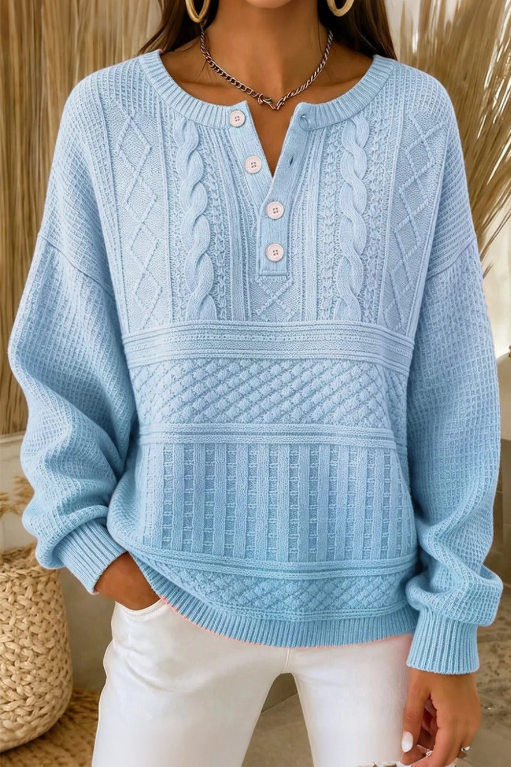 Women Casual Ombre Crew Neck Long Sleeve Sweatshirt