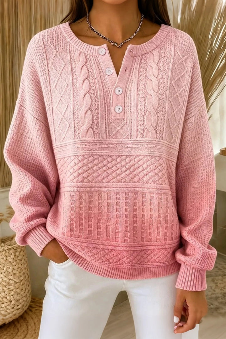 Women Casual Ombre Crew Neck Long Sleeve Sweatshirt