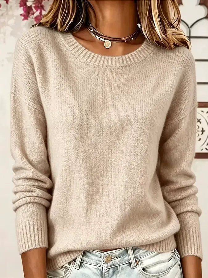 Women Plain Long Sleeve Comfy Casual Printing Sweater