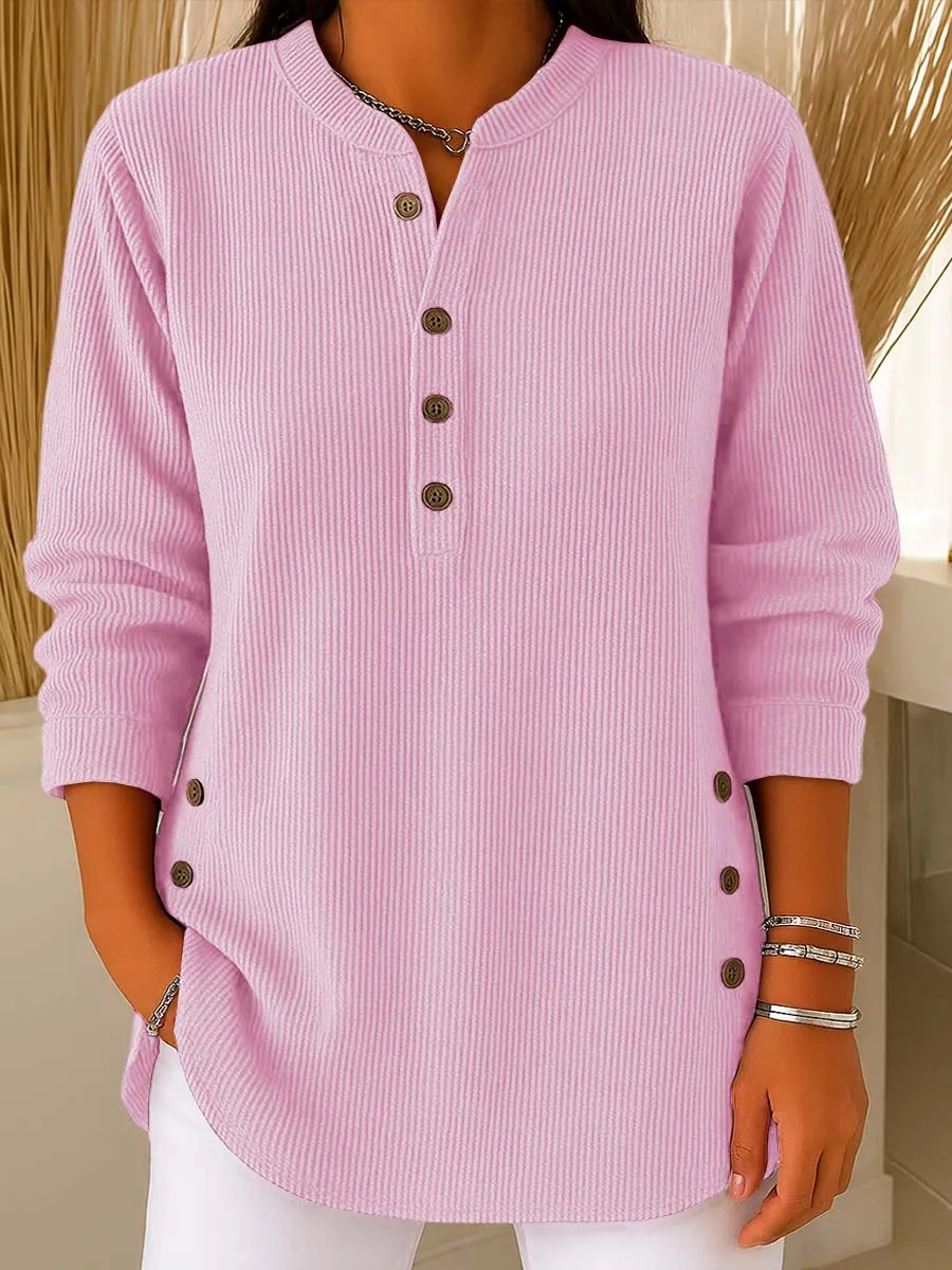 Women's Solid Color Crew Neck Casual Loose Knit Pullover Sweater