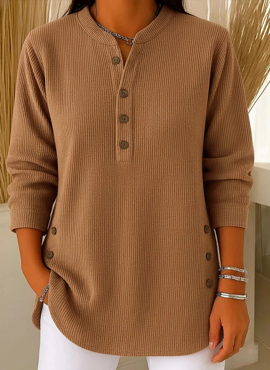 Women's Solid Color Crew Neck Casual Loose Knit Pullover Sweater