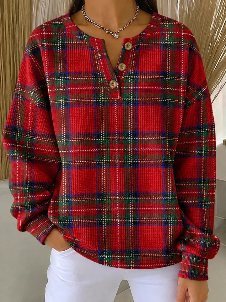 Regular Fit Casual Henley Collar Sweatshirt
