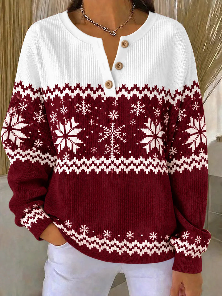 Party Abstract Henley Collar Sweatshirt