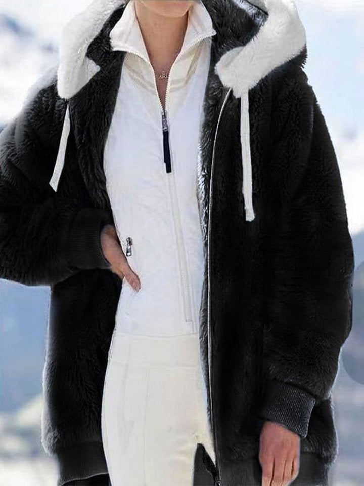 Women's Casaul Winter Warm Cosy Fluffy Long Sleeve Coat