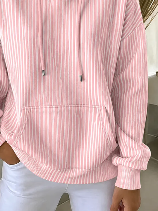 Casual Striped Hoodie Long Sleeve Hoodie