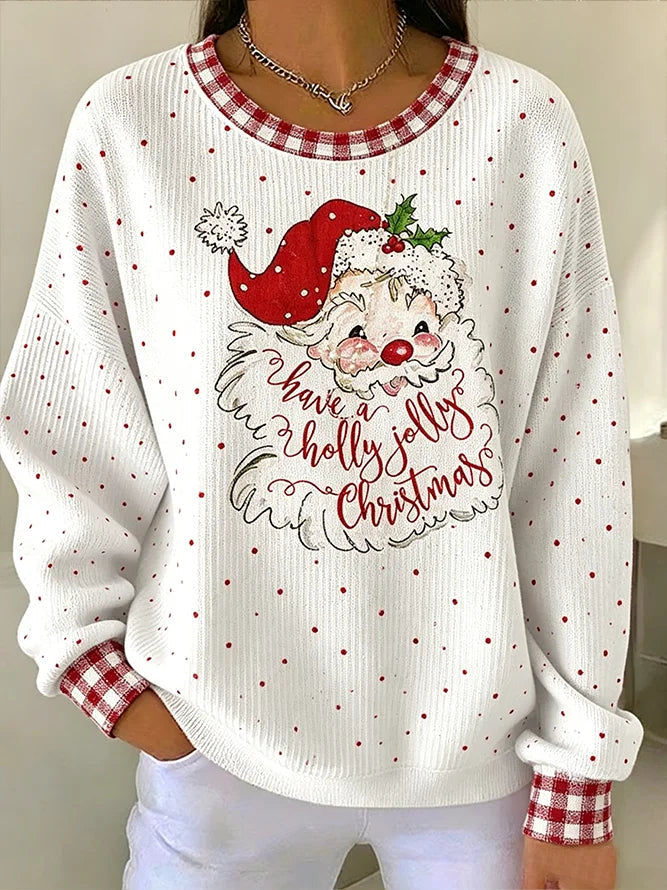 Loose Christmas Casual Printing Sweatshirt