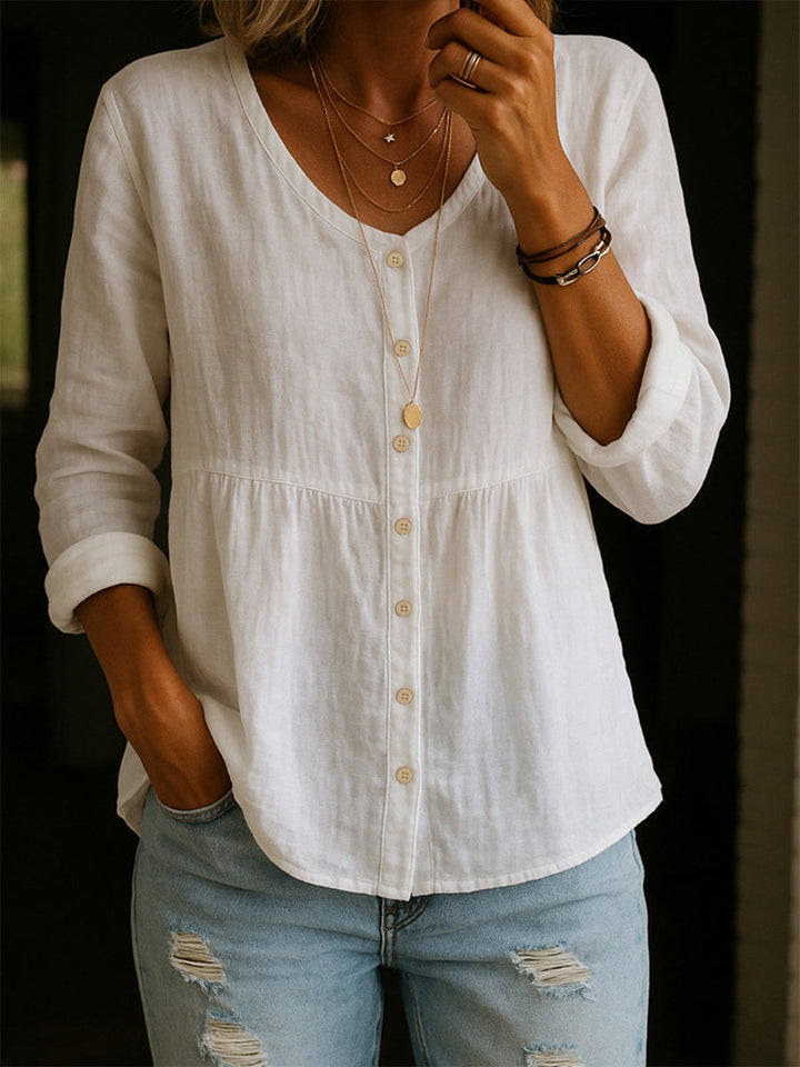 Women's Linen And Cotton Shirt