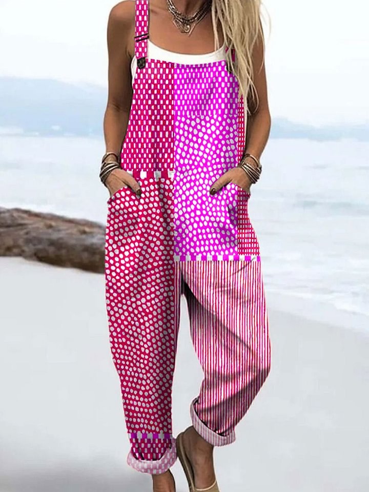 Women's Bright Abstract Polka Dot Art Print Casual Cotton And Linen Ruffle Shirt