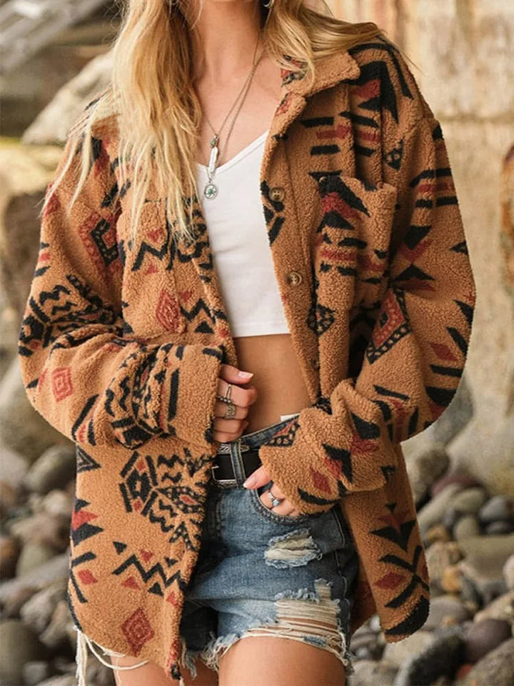 Plush Lapel Long Sleeve Jacket