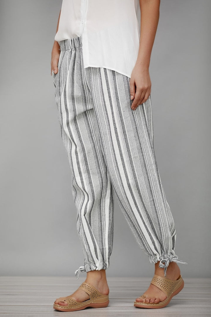Casual Cotton Striped Pants