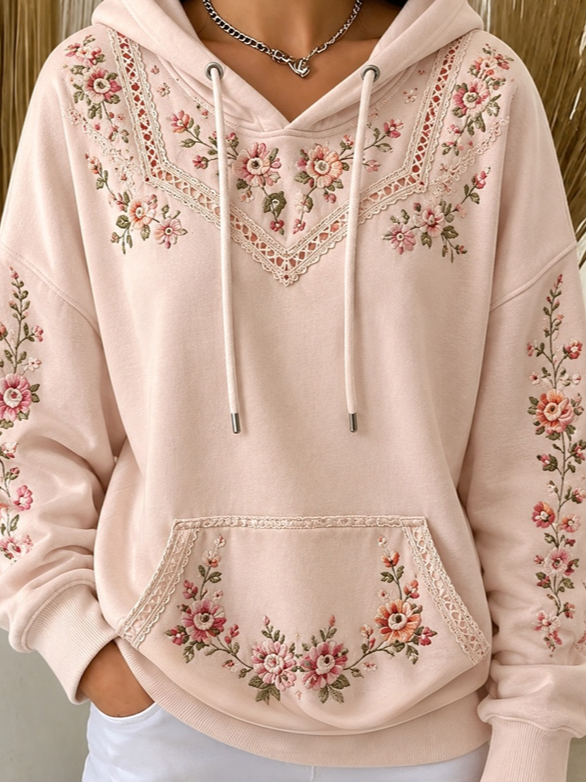 Vintage Hoodie Floral Hoodie