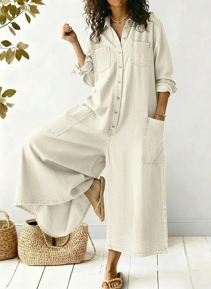 Women's Cozy And Casual Cotton  linen Jumpsuit