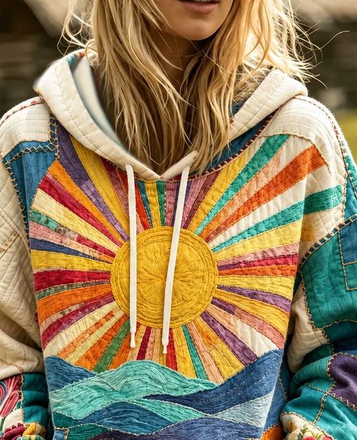 Casual Floral Hoodie Long Sleeve Hoodie