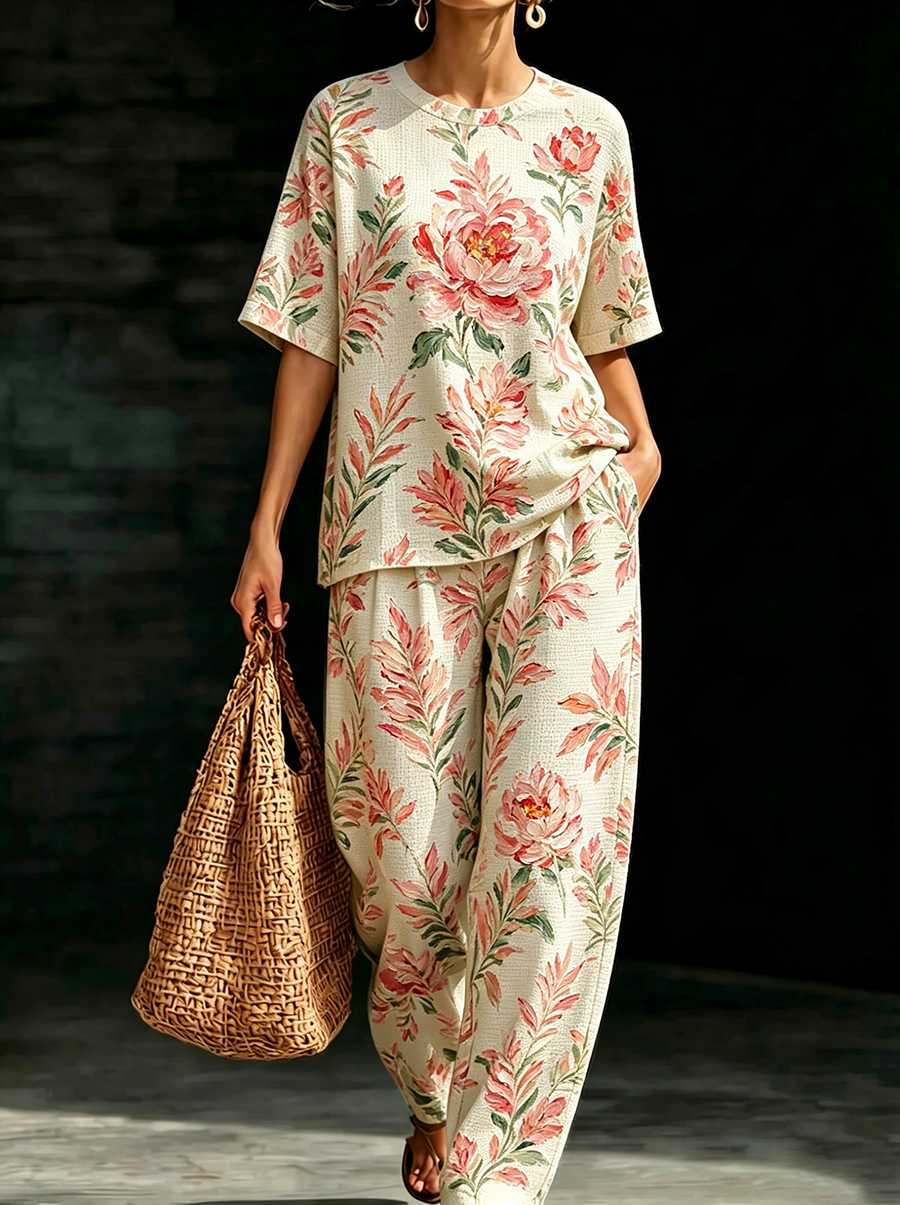 Women's Waffle Casual Two-Piece Set